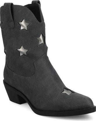 Journee Collection Womens Underwood Medium and Wide Width Western Star Detail Ankle Booties