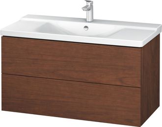 Duravit Duravit L-cube Mueble De Pared 1020mm, Profundidad 481, 2 Cajones, Adecuado Para P3 Comfort Art&iacute;culo 233210, Color: Chapa De Madera Aut&eacute;ntica De Nogal