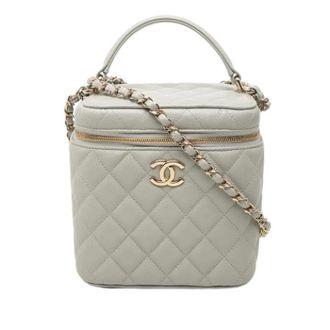Chanel Pre-owned Vanity Bag - Dames - Pre-owned - Grijs - Maat: ONE Size Leer