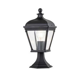 Elstead Lighting Farol de pedestal, IP44, aluminio, color negro