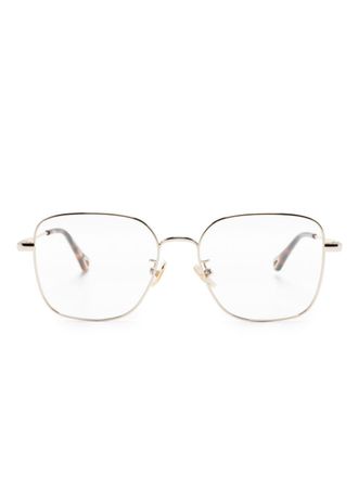 Chlo&eacute; tortoiseshell-effect metal-frame glasses - Gold