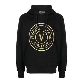 Versace Jeans Couture Felpa con cappuccio con logo couture ricamato - - Sweatshirts & Hoodies - Uomo - Nero - M