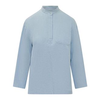 Max Mara Linen Blouse - female - Max Mara - Blouses - Blue - XS - Blouses & Shirts