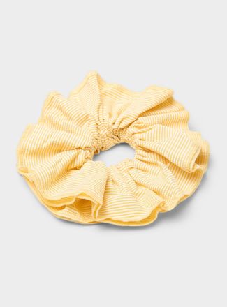 Simons Womens Large vacation stripe ruffled scrunchie