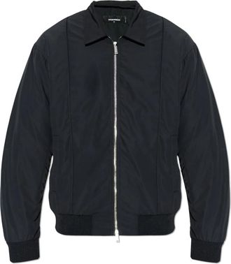 Dsquared2 Lichtgewicht Jas met Kraag - Heren - Bomber jackets - Zwart - 3XL - Polyester - Jassen