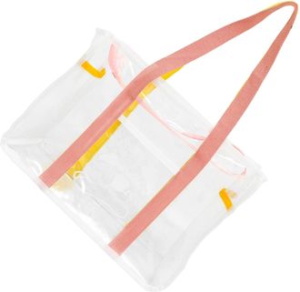 PartyKindom Large Capacity Pink Mesh Tote Bag for Women Single Shoulder Beach Bag with Zipper for Family Travel Lightweight Multipurpose Storage for Towels