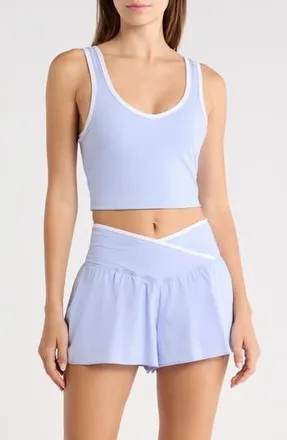 Yogalicious Emmy Double Jersey Crop Tank in Lavender Horizon at Nordstrom Rack, Size X-Small