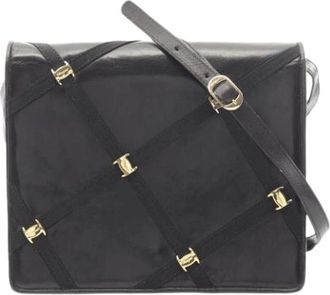 Ferragamo Pre-owned Cross Body Bags, female, Black, Size: ONE SIZE Pre-owned Leather Shoulder Bag