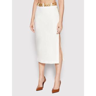 Patrizia Pepe White Viscose Long Womens Skirt