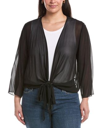 Eileen Fisher Plus Silk Wrap Jacket