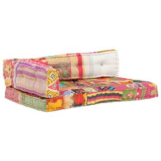 vidaXL Coj&iacute;n Para Sof&aacute; De Pal&eacute;s Tela Multicolor Patchwork Vidaxl