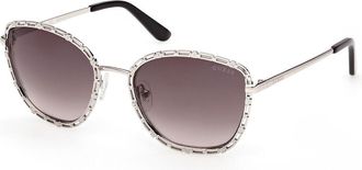 Guess GU00297 10B Womens Sunglasses Silver Size 54