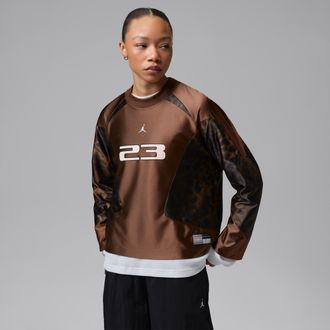 Nike Jordan Womens Jordan Brooklyn Long-Sleeve Jersey in Brown | IQ4019-259