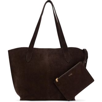 Mango Suede Shopper Bag in Chocolate at Nordstrom
