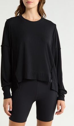 Free People FP Movement All My Love Long Sleeve Rib T-Shirt in Black at Nordstrom, Size X-Large