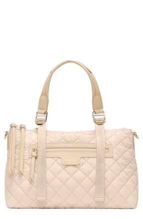 MZ Wallace Small Park Quilted Nylon Satchel in Buff at Nordstrom