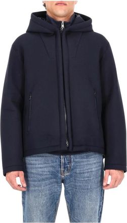 Herno Zip-Up Hooded Jacket - Heren - Hoodies - Blauw - XL - Hoodies & sweatvesten