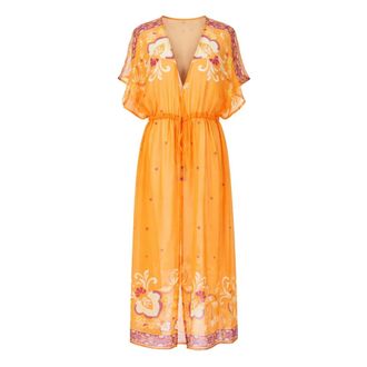 Twinset Beachwear, female, Orange, Size: XS Long Kimono