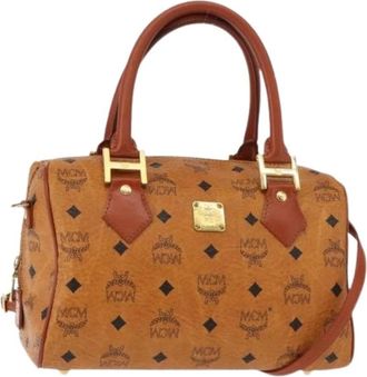 MCM Pre-owned Handbags, female, Brown, Size: ONE SIZE Pre-owned Canvas Handbag