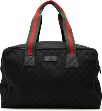 Gucci Pre-owned Gucci GG Canvas Web Travel Bag 153240 491404
