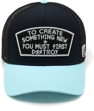 Cult of Individuality Mesh Back Trucker Hat To Create Something New In Black/Teal