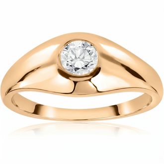 Pompeii3 1/2Ct Mens Solitaire Diamond Solitaire Engagement Wedding Ring Gold Lab Grown Size Selectable