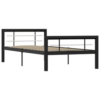 Berkfield Home Bed Frame Black & White Metal 100x200 cm