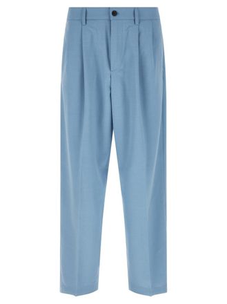 Department Five Light Blue Loose Pleated Pants
