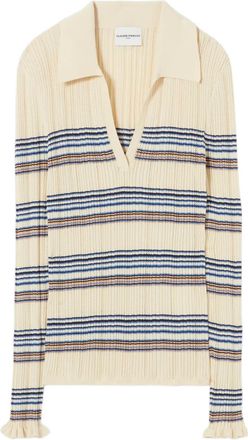 Claudie Pierlot Polo a righe con ruches - Toni neutri