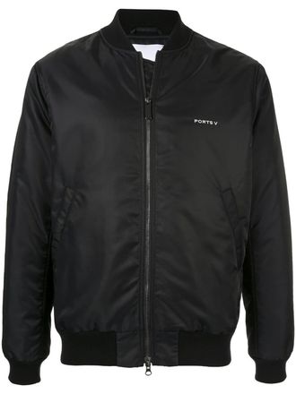 Ports V Bomberjack met slogan - Zwart