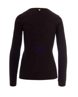 Liu Jo Ribbed Lam&eacute; Viscose Sweater - Black