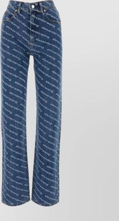 Alexander Wang printed denim wide-leg trousers