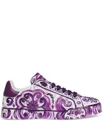 Dolce & Gabbana Maiolica-print sneakers - White