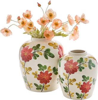 Tozai Home Twos Company Set Of 2 Country Garden Jars