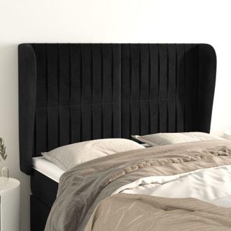 vidaXL Cabecero Con Orejas De Terciopelo Negro 147x23x118/128 Cm Vidaxl