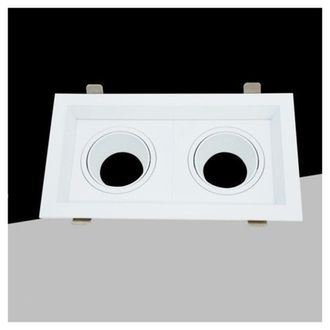 Trade Shop Trade Shop Traesio - Trade Shop - Portafaretto Doppio Orientabile Incasso Bianco Per Lampadine Gu10 Gu5.3 P33-b2
