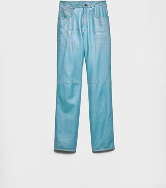 Prada Five-pocket nappa leather pants