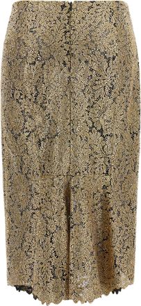 Ermanno Scervino Embroidered Lace Skirt - Gold