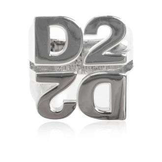 Dsquared2 Accessoires, Heren, Grijs, ONE Size, Logo Signet Ring