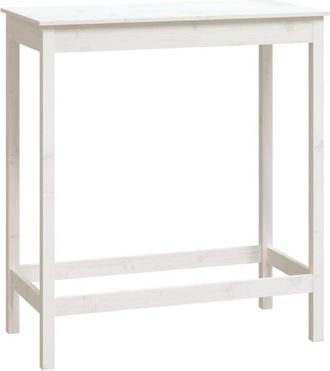 vidaXL Mesa alta de bar madera maciza de pino blanco 100x50x110 cm Vidaxl