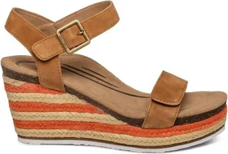 Aetrex Womens Sydney Espadrille Wedge In Cognac