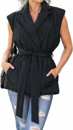 Theory Belt Puffer Vest In Black