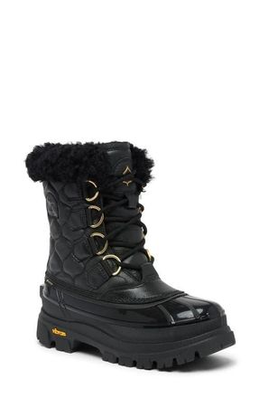 Sorel x Aspen Collection Caribou Horizon GTX Lux Quilted Waterproof Boot in Black/True Gold at Nordstrom, Size 6.5