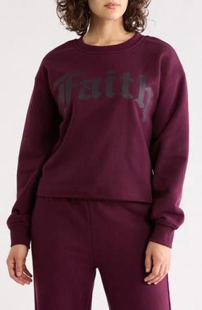 Faith Connexion Logo Crewneck Sweatshirt in Wine Tasting/Malbec at Nordstrom Rack, Size X-Small