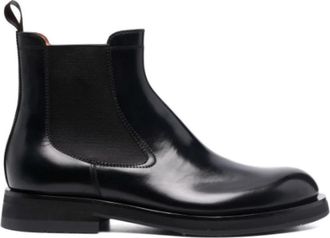 Santoni Double-Buckle Leren Laarzen - Heren - Chelseaboots - Zwart - 45 1/2 EU - Leer - Schoenen