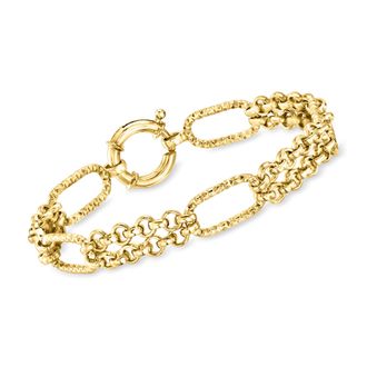 Ross-Simons 14kt Yellow Gold-Plated Multi-Link Bracelet