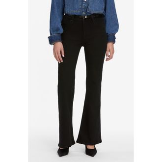 Frame Denim Pixie Icon High Waist Flare Jeans in Black at Nordstrom, Size 24P