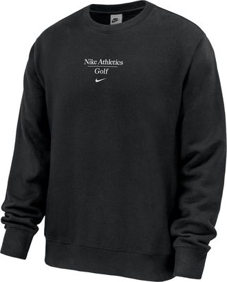Nike Mens Club Fleece Golf Crew-Neck Sweatshirt in Black | M33234GO25-BLK