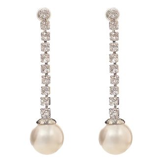Self Portrait Oorbellen met Kristalpareldruppel - Dames - Oorbellen - Wit - ONE Size - Accessoires