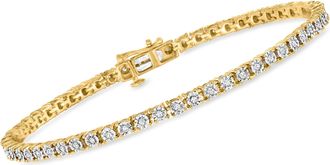 Ross-Simons Diamond Tennis Bracelet in 18kt Gold Over Sterling